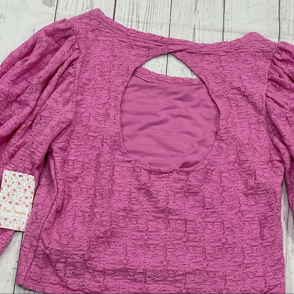 Free People Tea Time Open Back Cropped Blouse - Picture 9 of 10